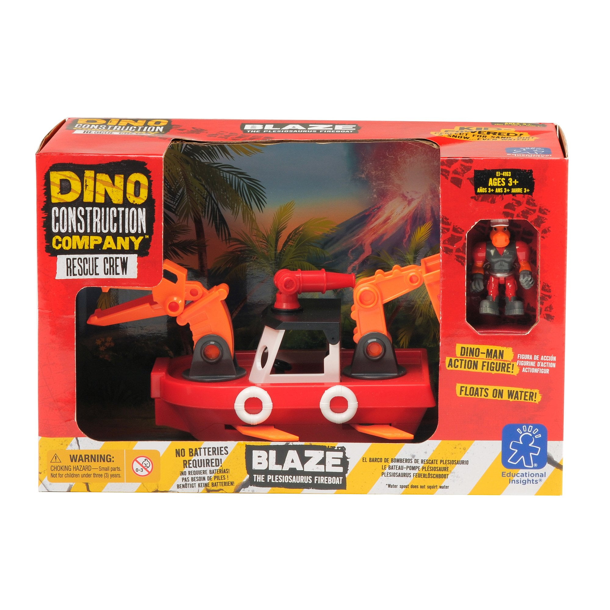 Educational Insights Dino Construction Company Rescue Crew Blaze The Plesiosaurus Fire Boat Walmart