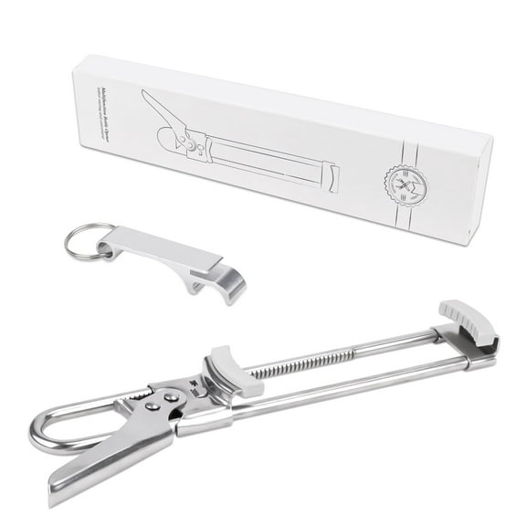 MOAMUN 2PCS Adjustable Bottle and Jar Opener, Stainless Steel Can Opener with Non-Slip Rubber Pad, Bottle Opener for Weak Hands, Seniors