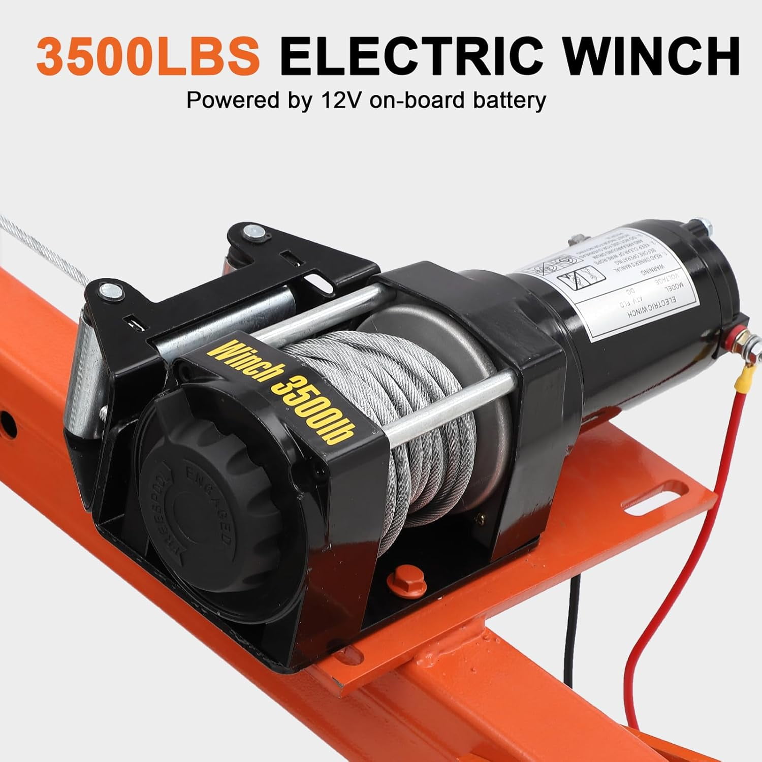 Telyswee 1100lbs Truck Hoist Crane, Folding Truck Mounted Crane with Electric Winch 3500 lbs 12V Electric Truck Crane Hoist 360° Swivel for Lifting Goods in Construction