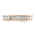 thumbnail image 3 of Diamond2Deal 14K Rose Gold Channel-set 2 cttw Princess Diamond Complete Eternity Band for Women Size 6, 3 of 7