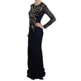 thumbnail image 2 of Dolce  Gabbana Blue Crystal Floral Lace Long Gown Dress, 2 of 3
