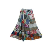 Mogul Womens Long Skirt Vintage Patchwork Printed Summer Maxi Skirts