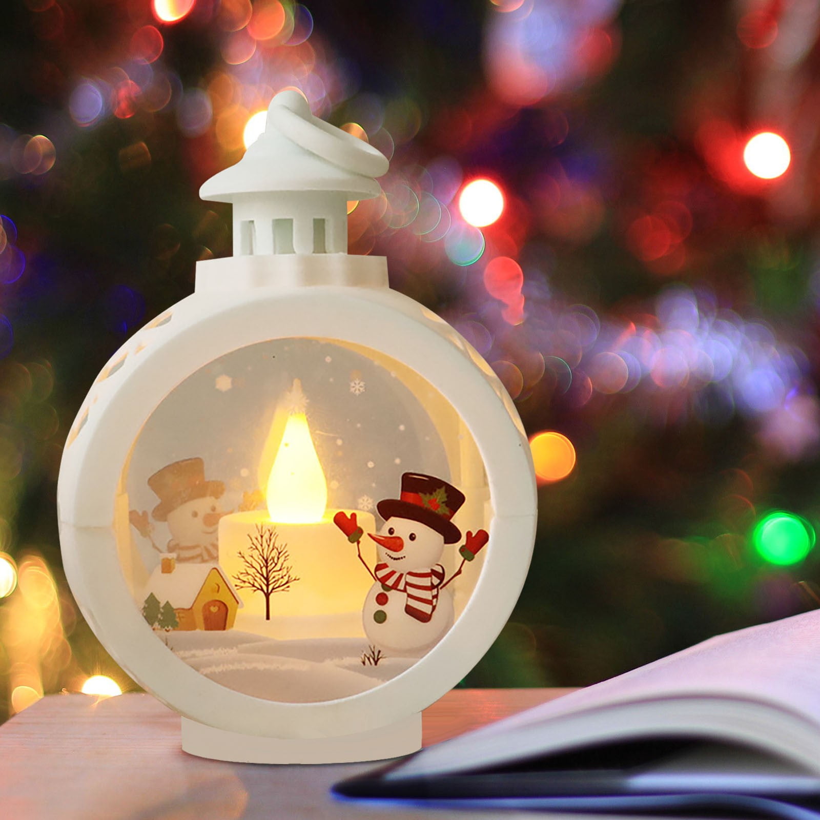 Nilvkv Christmas Lights, 2PC Christmas Lamp Electronic Candle Ambient Light Oil Lamp Candle Night Light(4.92x3.35x1.89in), Christmas Decorations
