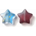 thumbnail image 3 of 100 pc Transparent Smooth and Frosted Glass Charms Star Mixed Color 12.5x13x5mm Hole: 1mm, 3 of 4