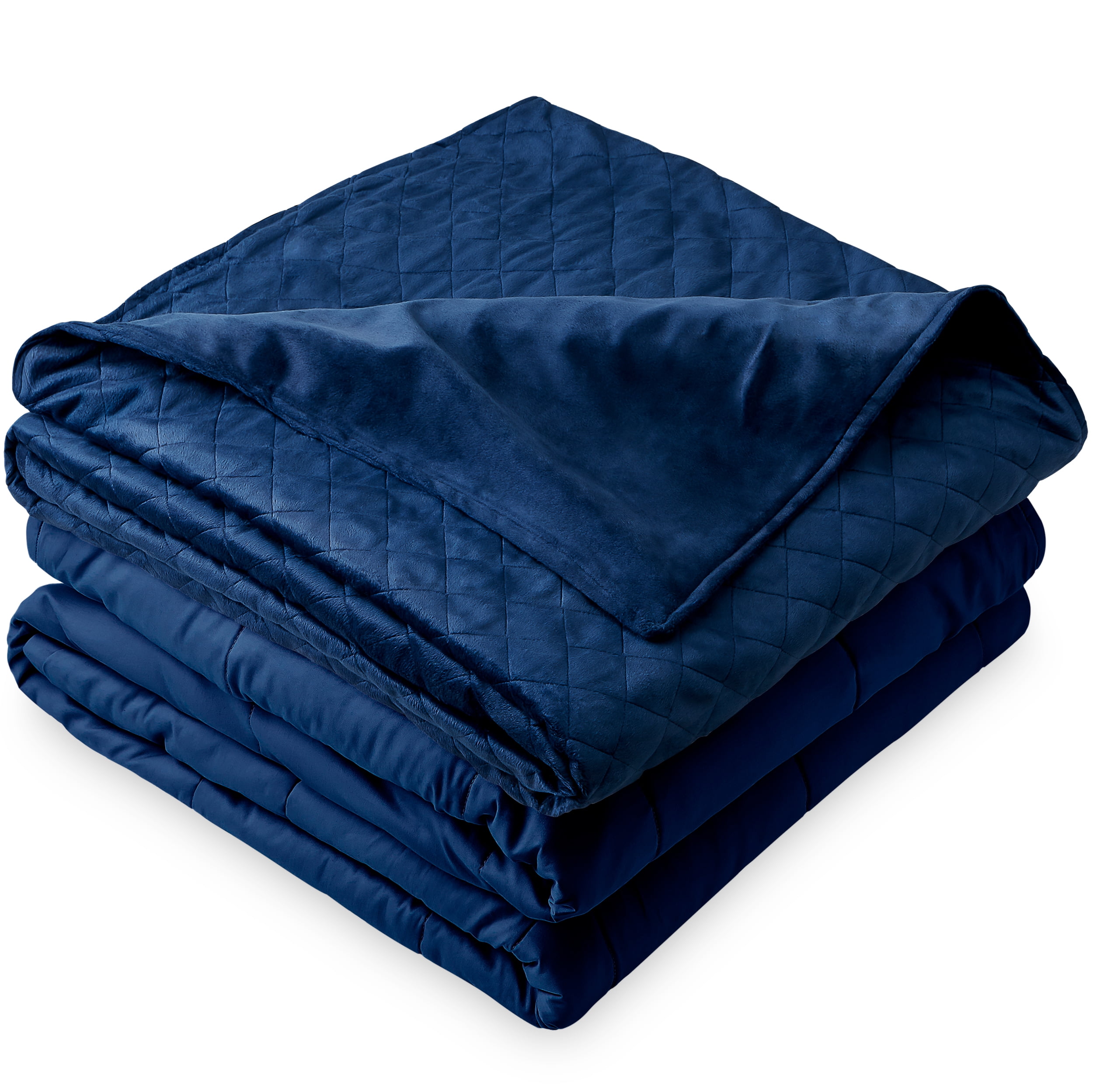 Bare Home Weighted Blanket with Duvet Cover (60"x80", 17lb, Blue / Blue