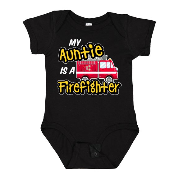 Inktastic My Auntie is a Firefighter with Fire Truck Boys or Girls Baby Bodysuit