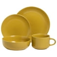 thumbnail image 2 of 10 Strawberry Street Wazee Matte 16 Piece Coupe Dinnerware Set, Honey Gold, 2 of 9