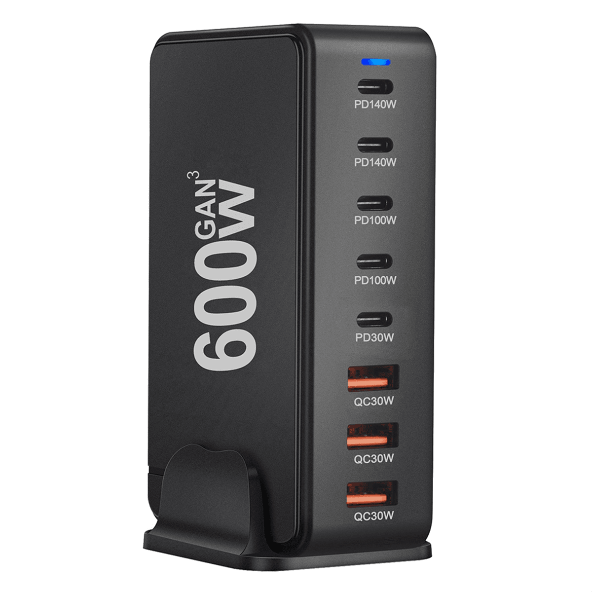 Fast Charging 600W Desktop GaN Quick PD Charger 8 Ports USB Type C Mobile Phone Laptop PC Dock Stand US Plug