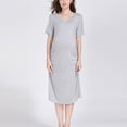 thumbnail image 2 of Chemise de Nuit de Maternité, Robe de Nuit de Grossesse, Chemise de Nuit Ample à Manches Courtes et Épaules Dénudées pour Femmes, Tenue d'Intérieur Douce et Extensible, 2 of 7