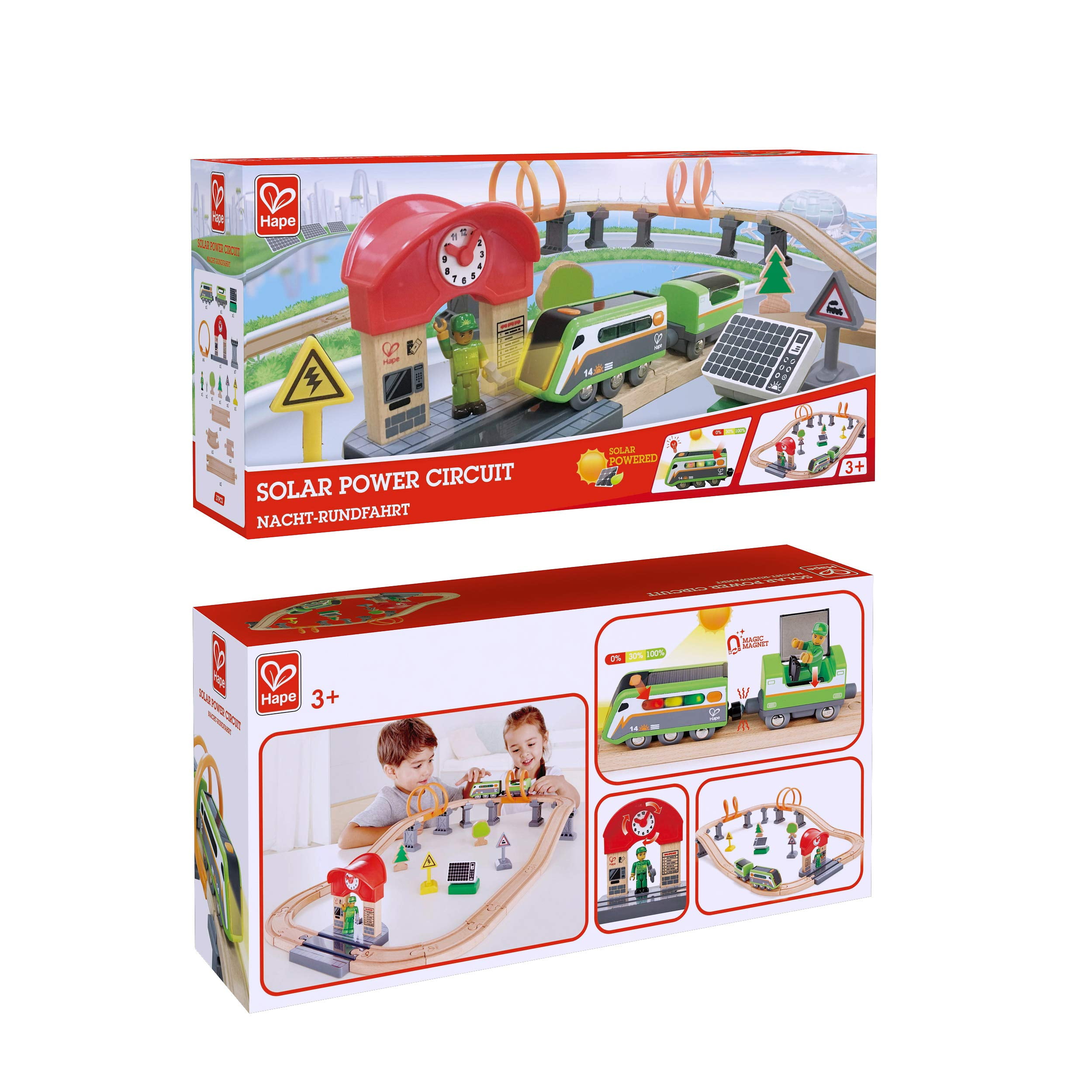 Hape Solar Powered Train | Multi-Colored Train Engine Toy, Railway Track  Accessory, Solar Panel Powers Lights, Includes Electricity Level Indicator