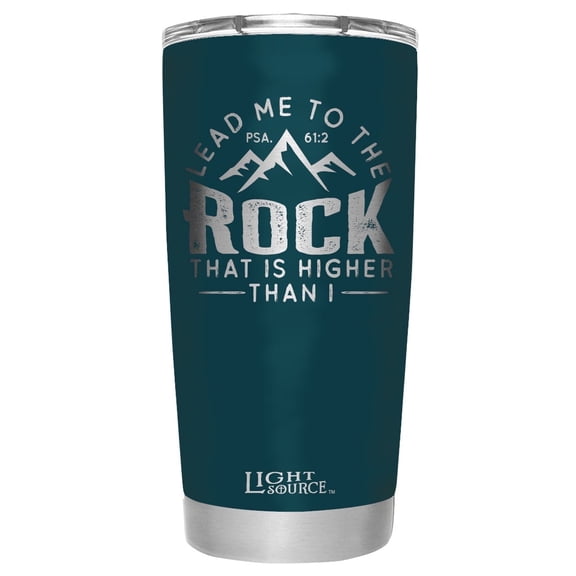Light Source 20 Oz Lead Me To The Rock Blue-Green Stainless Steel Tumbler Glass