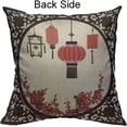 thumbnail image 2 of Chinese Lantern Decorative Pillow Case Chinese Festival Mid Autumn New Year Window Flower Red Throw Pillow Cover Home Decor Cotton Linen Square Cushion Cover for Couch Bed Sofa 16X16 Inch, 2 of 5