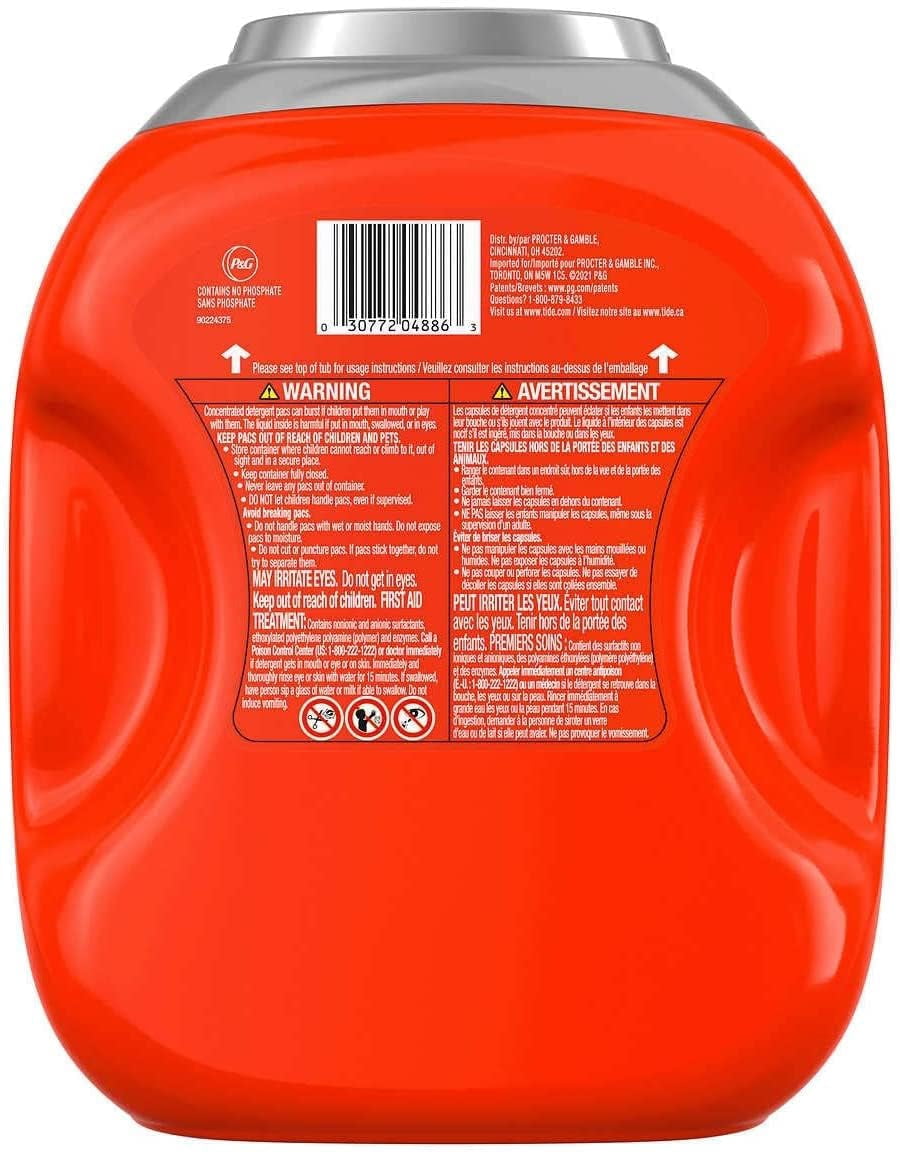 Tide Pods 76 Pacs, Heavy Duty 10 X Power Pods, Hygienic Clean High Efficiency (He) Laundry Detergent, 3.67 Kg / 8.06 Lb / 129 Oz