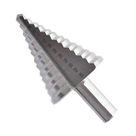 

Okwish 5-35mm HSS Step Drill Bit 13 Steps Round Shank Straight Flute Step Drill Bits