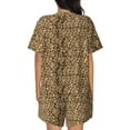 thumbnail image 3 of Kdxio Leopard Print Brown Print Pajamas Sets for Women Short-Sleeved Pjs with Lounge Shorts Two Piece Sleepwear S-4XL, 3 of 9
