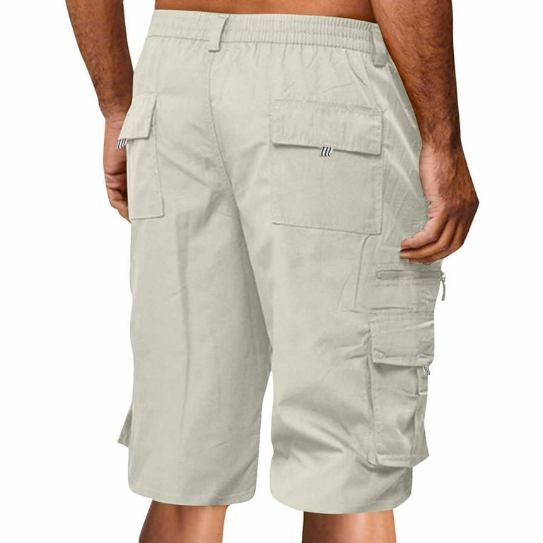 Mlqidk Mens Shorts Cargo Big and Tall Elastic Waist Plus Size