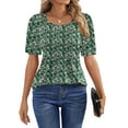 thumbnail image 4 of Fantaslook Blouses for Women Pleated Short Sleeve Tunic Tops Dressy Casual Summer Shirts, 4 of 8