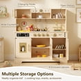 thumbnail image 3 of OLAKIDS Play Kitchen with Real Lights Sounds, Dishwasher, Coffee Machine, Wooden Pretend Cooking Toys with 17 Accessories for Boys Girls Ages 3+, 3 of 8