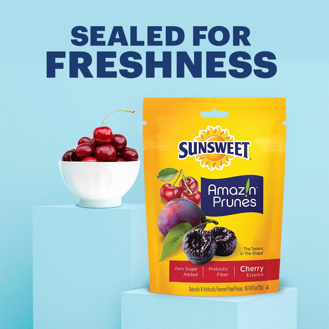 Sunsweet Amazin Prunes Pitted Cherry Essence 6 Pack