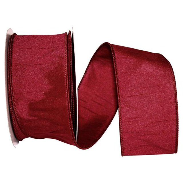 Reliant Ribbon 92975W-201-40H 20.5 Po 20 Yards Dupioni Supreme Wired Edge Ribbon, Bordeaux