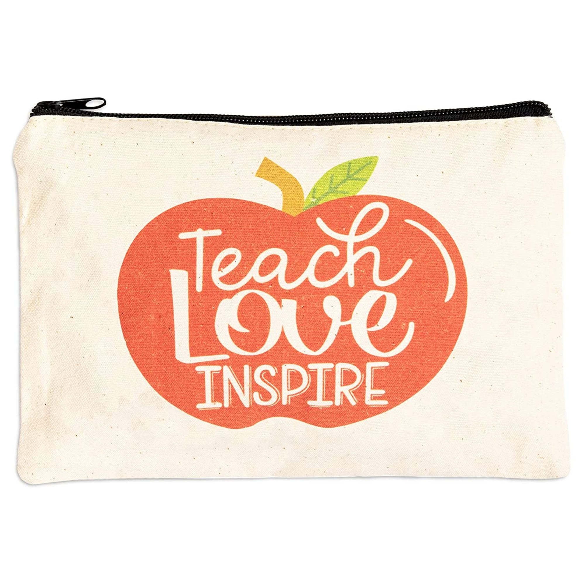 Personalized Teacher Pencil Pouch Funny Apple Wearing Glasses Custom Zipper  Pencil Case Teacher Appreciation Gift 