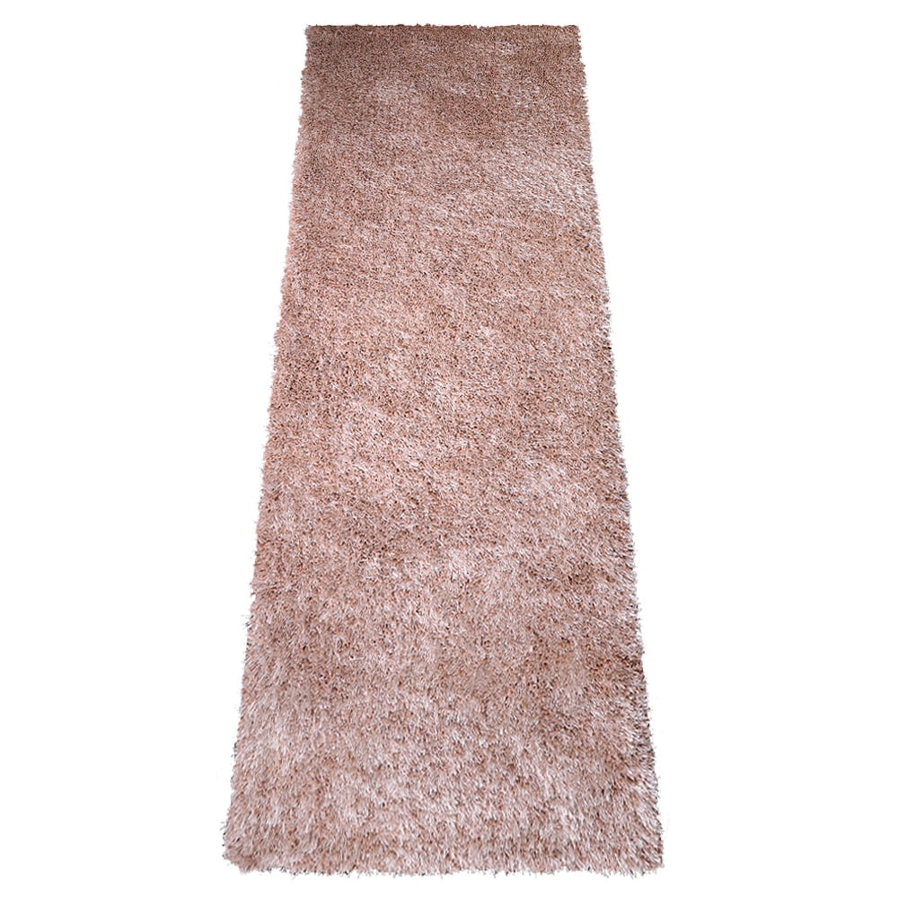 Rugsotic Carpets Hand Tufted Shag Polyester Eco-Friendly Area Rugs - 2'6''x10', Runner, Beige, Plain Solid Design, High Pile Handmade Anti Skid Rugs for Living Room, Bed Room K00111