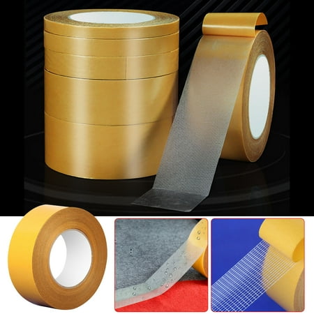 Cloth Double-Sided Adhesive Tape Usupdd Strong High Viscosity Non Marking Carpet Tape Transparent Mesh Double-Sided Tape for Carpet Seam Sealing Heavy Duty Bundling Yellow