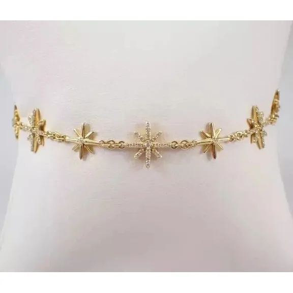 14k Yellow Gold Plated 4Ct Round Cut Simulated Diamond Beautiful Tennis Bracelet WOMEN 7"