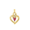 thumbnail image 2 of AoneJewelry 0.25 Carat 5x3 Pear Shape Gemstone and Diamond In Heart Shape Pendant For Woman Crafted In 10k Rose White and Yellow Gold With 18 Gold Plated Over 925 Sterling Silver Box Chain, 2 of 5
