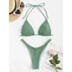 thumbnail image 4 of Two Pieces Swimwear Breathable Comfortable Halter Women Swimswear Wavy Grain Low Waist For Beach Parties For Spas ANGGREK Ropa, 4 of 5