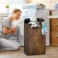 thumbnail image 5 of Yayeee Freestanding Laundry Hamper with Handle Collapsible Large Storage Basket for Clothes, Wood Grain, 5 of 7