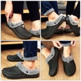 thumbnail image 3 of GOOHOCHY 1 par de pantuflas cálidas y esponjosas de invierno para hombre (negras), 3 of 8