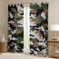 thumbnail image 2 of Castle Fairy Brown Green Black Camo Black Out Curtains for Children Teens Adults,Vintage Camouflage Curtains Pack of 2 (42x63 Each),Abstract Geometric Bedroom Curtains,Super Cozy Room Decor, 2 of 6