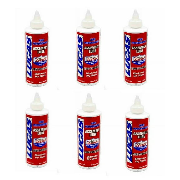 Lucas Oil 10153 High Performance Assembly Lubricant Semi-Synthetic 8 oz 6 PACK