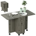 thumbnail image 1 of HOMCOM Foldable Dining Table, Rolling Kitchen Table with Drawers, Cabinet, 1 of 10