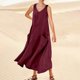 thumbnail image 1 of WILLBEST Vestido Corto De Verano Para Mujer, Color Liso, Sin Mangas, Cuello En V, Elegante, Holgado, Informal, Largo, Con Bolsillos, Cómodo Y Elegante Para Uso Diario., 1 of 3