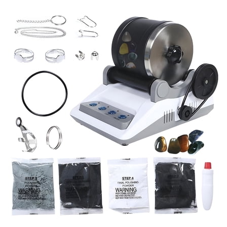 BESTSKY Rock Polisher Tumbler Kit Rock Tumbler Rotary Stone Polisher Gift for Adults Kids Geology Hobby,Easy to Operate