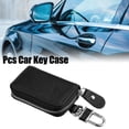 thumbnail image 3 of Unique Bargains Car Key Case Faux Leather Zipper Multifunctional Car Fob Key Case for Auto Remote Key Black, 3 of 7