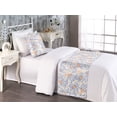 thumbnail image 2 of Floral Design Bed Runner Set, Spring Vibes Line Style Illustrated Chamomile Pattern Print, Decorative Bedding Scarf & a Pillow Sham for Hotels Homes, Twin, Blue Violet Peach and Cream, by Ambesonne, 2 of 3