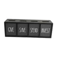 thumbnail image 2 of twisto Wooden Money Box, Compartmentalized Storage Box with Visual Window, Educational Function, Suitable for Boys And Girls, Living Room, Office, Bedroom Black, 2 of 8