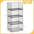 thumbnail image 5 of X-COSRACK 4-Pack Stackable Wire Storage Baskets, Foldable Carbon Steel Pantry Organizer Bins, Extra Large, Black, 5 of 7