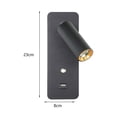 thumbnail image 4 of Lámpara de pared minimalista perfecl, accesorio de iluminación de dirección ajustable, luz de lectura, de noche, aplique de pared LED Negro, 4 of 8