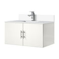 thumbnail image 3 of Glossy White Bath Vanity With Quartz Top And Faucet, 36" W X 22" D - Scuff- Exterior 36 In. 22 Furniture Faucet Scratch- Finish, 3 of 3