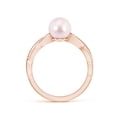 thumbnail image 2 of ANGARA Japanese Akoya Cultured Pearl Interlaced Shank Engagement Ring in 14K Rose Gold for Women | June Birthstone, Birthday, Anniversary, Jewelry Gift for Women | Pearl Ring, 2 of 8