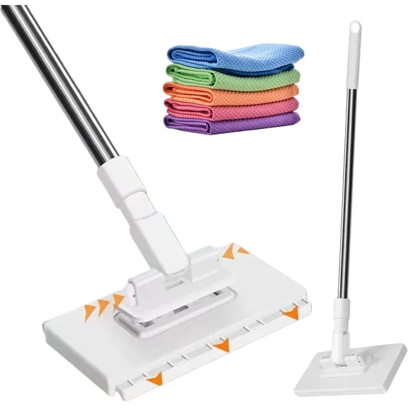 2026 New Snap Grip Mini Mop with Replacement Cleaning Cloth,Clever Zero Touch Mini Mop,100cm Long Handle Mopping Sweeper Stick for Multi Cleaning,Wet and Dry Use (1 Set)