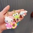 thumbnail image 2 of Sanrio-Llavero de Hello Kitty Cinnamoroll con pompón, Purin Keroppi, muñeco de Anime Kawaii, llavero de pareja de dibujos animados, colgante, juguetes, regalos Fivean unisex, 2 of 2