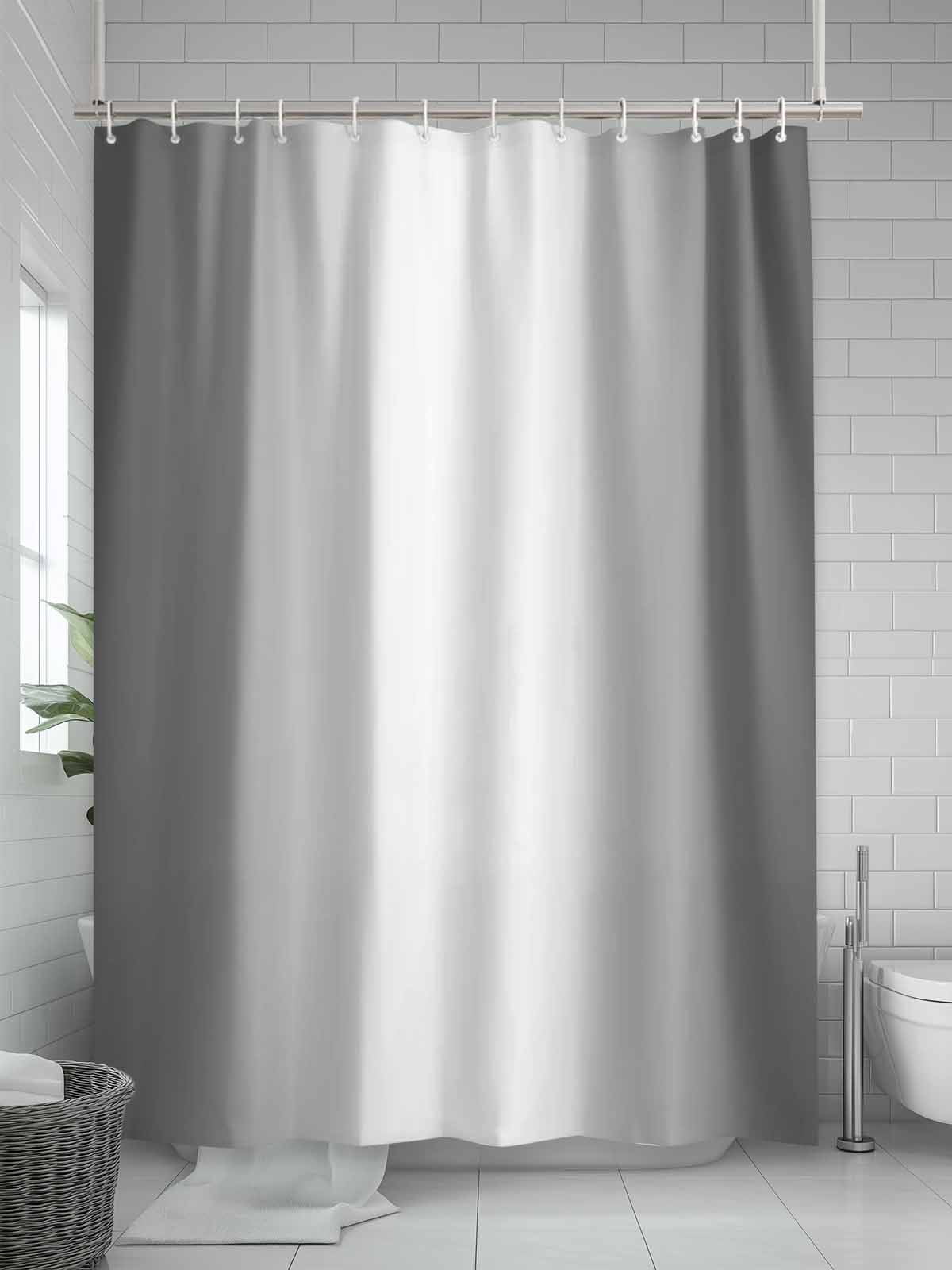 Boanket Polyester Fabric Grey Ombre Shower Curtain, Gray White Gradient Modern Abstract Art Waterproof Bathtub Curtain Bathroom Decor Set with Hooks 66 x 72 Inches,