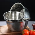 thumbnail image 2 of Household Salad Bowl Stainless Steel Fruit Vegetable Storage Holder Thread Food Dish, 2 of 8