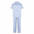 thumbnail image 4 of Uaswgudfs Women's Pajamas Sets 2 piece Srtipe PJs Collared Casual Short Sleeve Sleepwear Comfy Pants Loungewear with Pocket 2025, 4 of 6