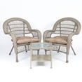 thumbnail image 2 of 3pc Taupe Wicker Chair with Tan Cushion and End Table Set, 2 of 11